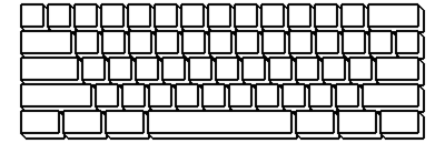 Line drawing of a computer keyboard with labeled keys.