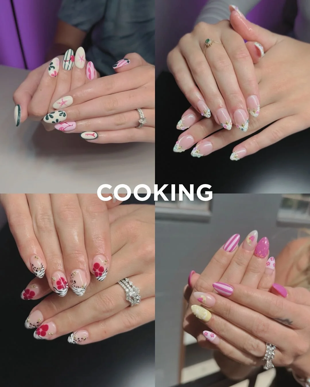 Yes, chef! 
@carlys.nailart&rsquo;s kitchen? Her nail desk. And she&rsquo;s been serving five-course looks all season. 👩&zwj;🍳💅

#nailart #cooking #serving