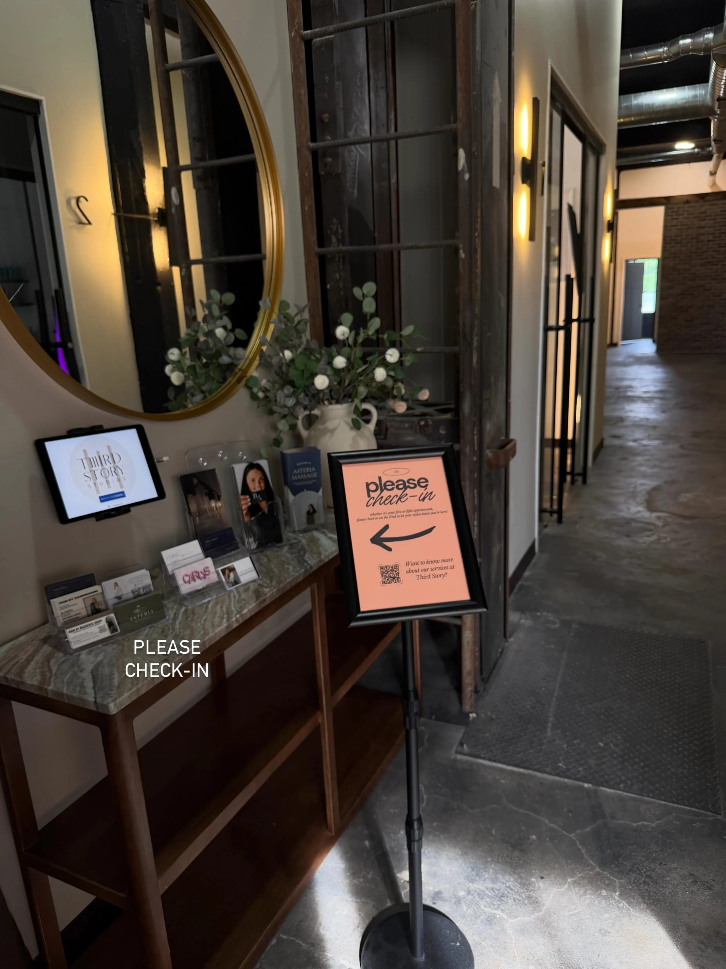 A little heads up before your appointment ✨

When you arrive at Third Story Studios, just use the check-in kiosk to let your provider know you&rsquo;re here. Then feel free to take a seat and relax &mdash; they&rsquo;ll come get you as soon as they&r