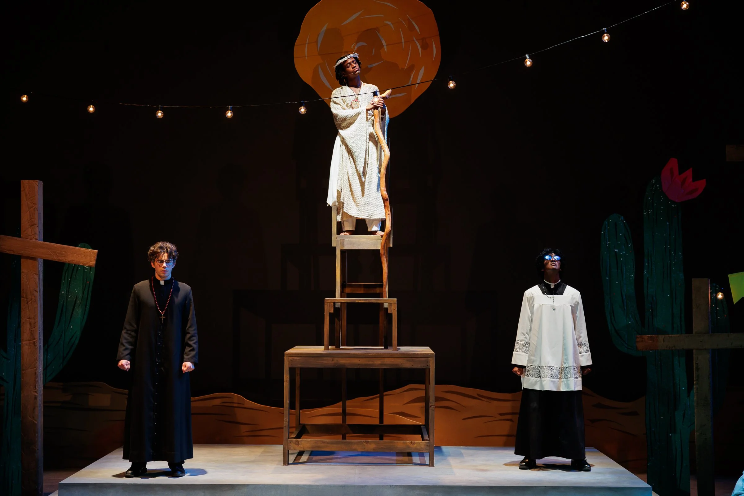 [left to right] Gabe Deulloa, Q'shawn Thwreatt, and Kavin Pugazhenthi. Photo by Rich Soublet.