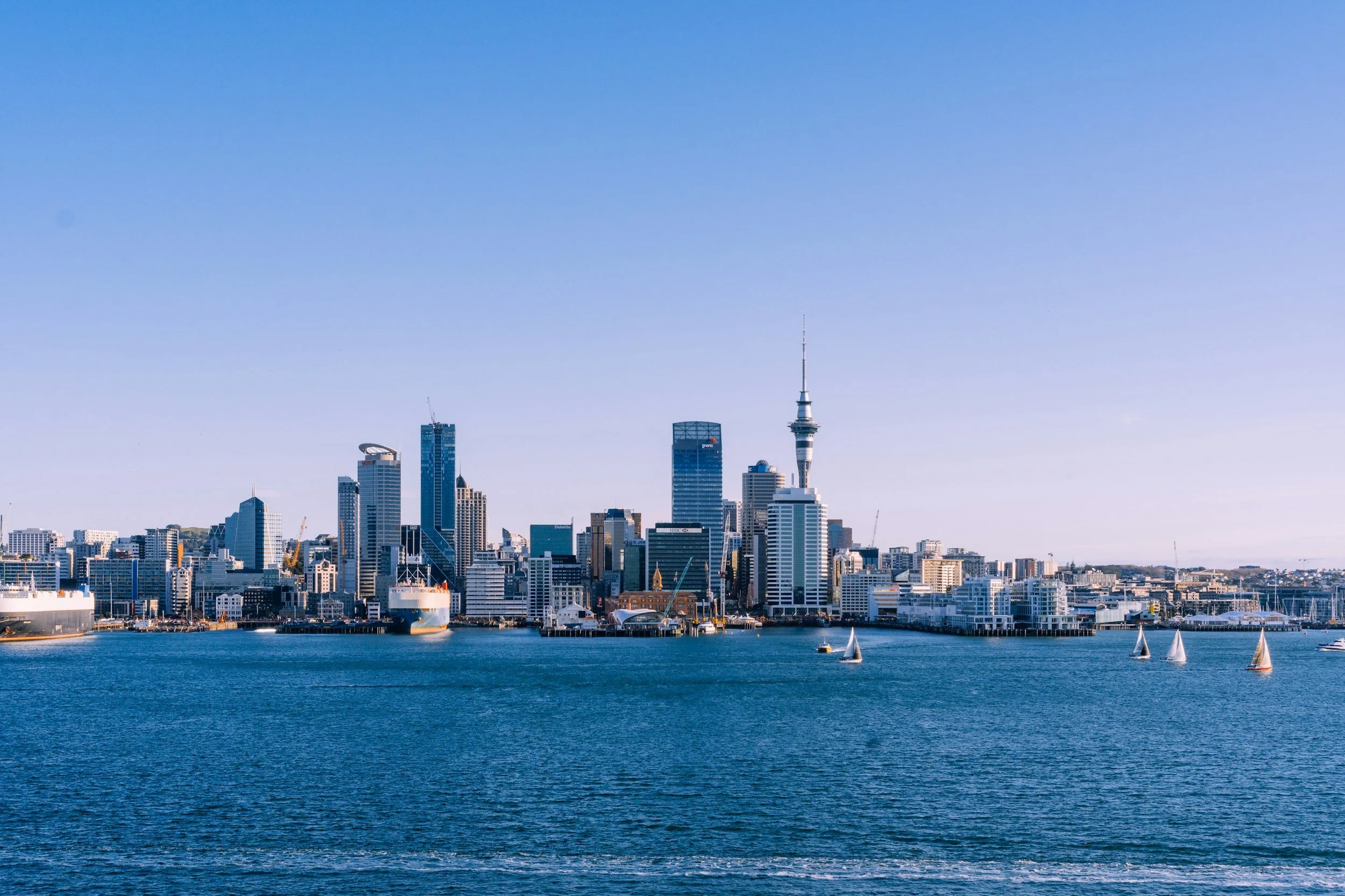 Auckland city skyline and harbour, New Zealand