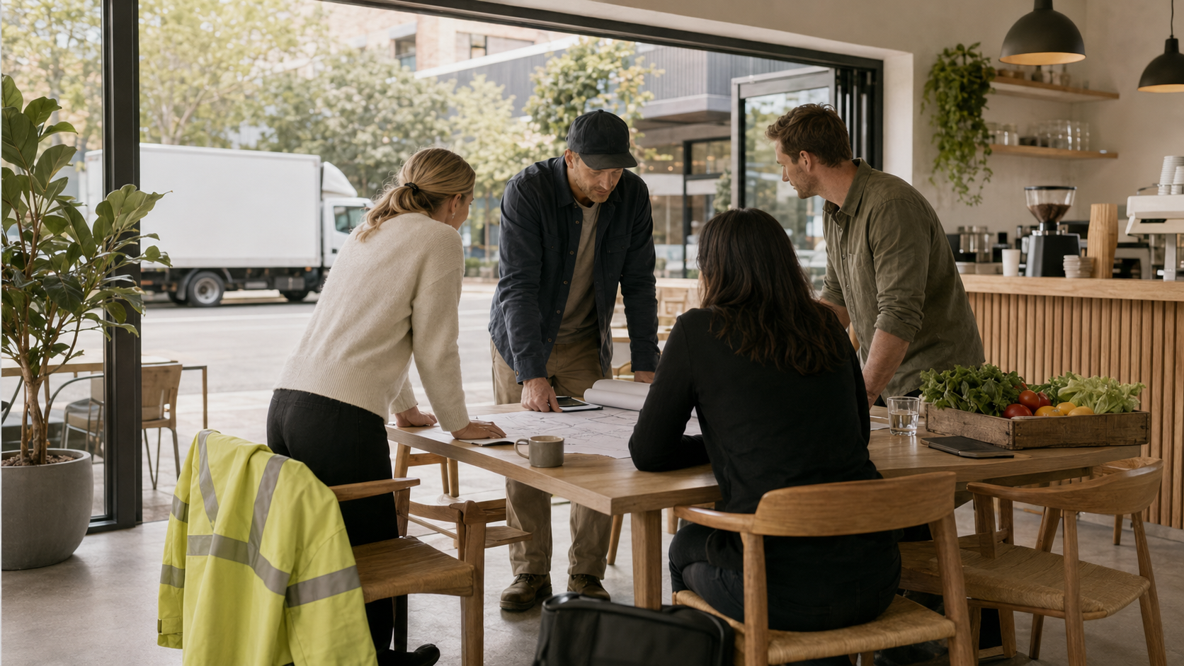 New Zealand small-business owners collaborating around a table