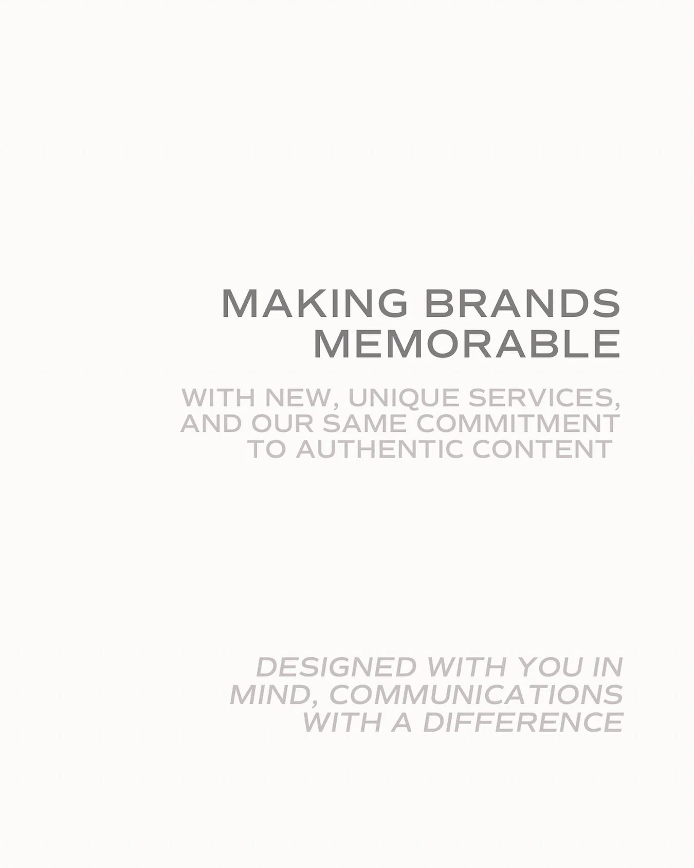 Introducing Hotel Jean 🏩✨

New, unique services, and an all new brand: same commitment to making brands memorable with authentic communications.

We believe that originality is everything, especially in a world of copy-and-pasted content where we&rs