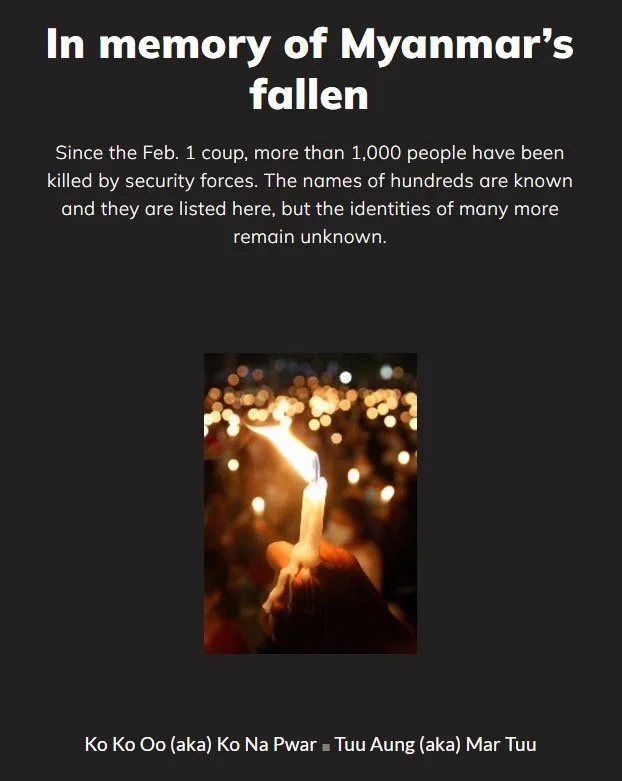 In memory of Myanmar's fallen