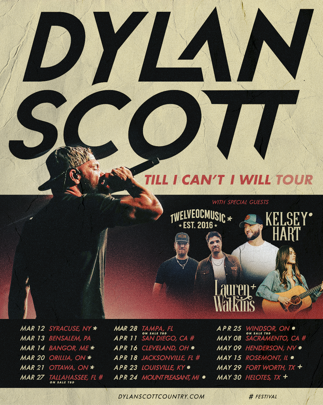 MULTI-PLATINUM ARTIST DYLAN SCOTT ANNOUNCES 2026 TILL I CAN’T I WILL TOUR