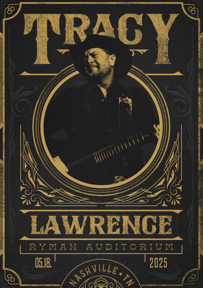 COUNTRY MUSIC ICON TRACY LAWRENCE ANNOUNCES HEADLINE SHOW AT THE HISTORIC RYMAN AUDITORIUM ON MAY 18