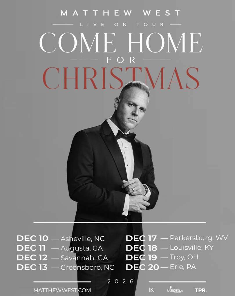 MATTHEW WEST ANNOUNCES COME HOME FOR CHRISTMAS LIVE ON TOUR, RINGING IN THE HOLIDAY SEASON IN EIGHT CITIES