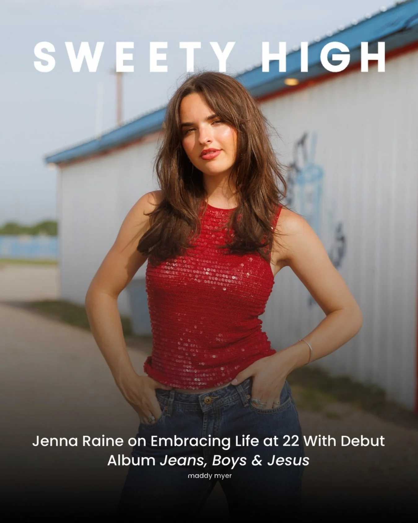 Jenna Raine sat down with @sweetyhigh to share all about her debut album, &lsquo;Jeans, Boys &amp; Jesus,&rsquo; her upcoming headline tour and how she&rsquo;s staying present in the moment. Read the full interview at sweetyhigh.com 🤍