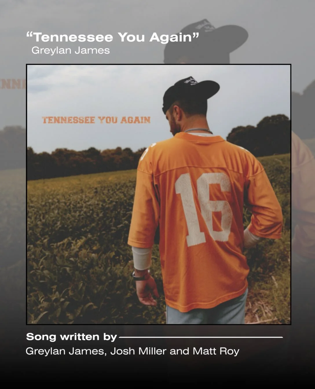Greylan James nods to his home state in &ldquo;Tennessee You Again,&rdquo; out now! Putting a playful spin on Southern bachelorette weekends, the track is the latest release ahead of his self-titled debut album, arriving Nov. 13🎶🧡