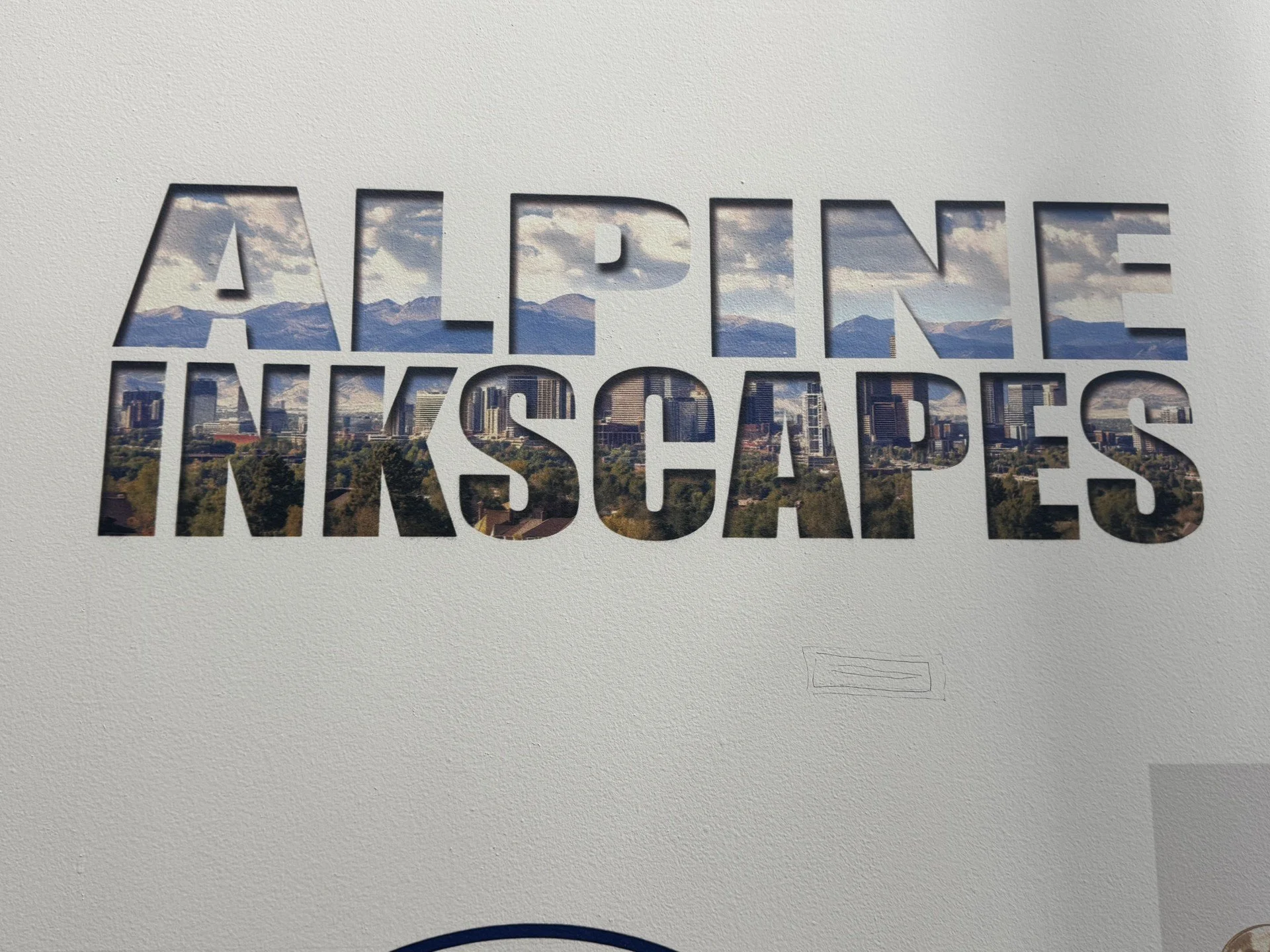 Cityscape through windowed text