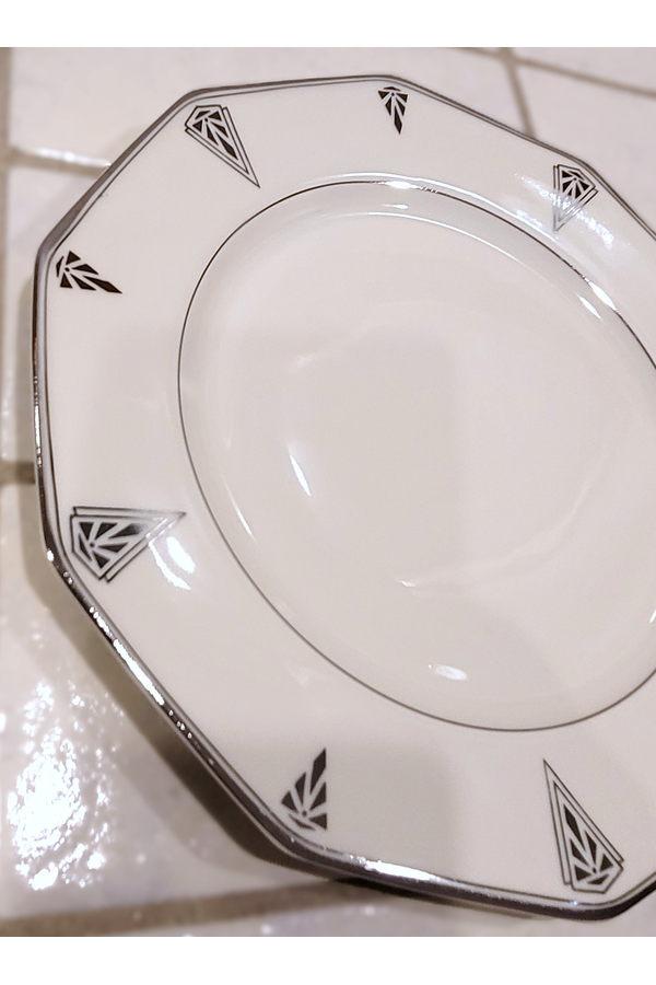 Community China Deauville Creamer Cream & Platinum Vintage China - 10in Plate 15.png