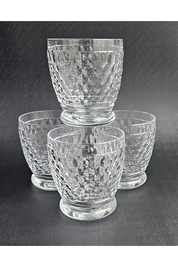 Villeroy & Boch Boston Clear Glasses – 4 Highball + 4 Lowball Set, Diamond Cut Pattern175.png