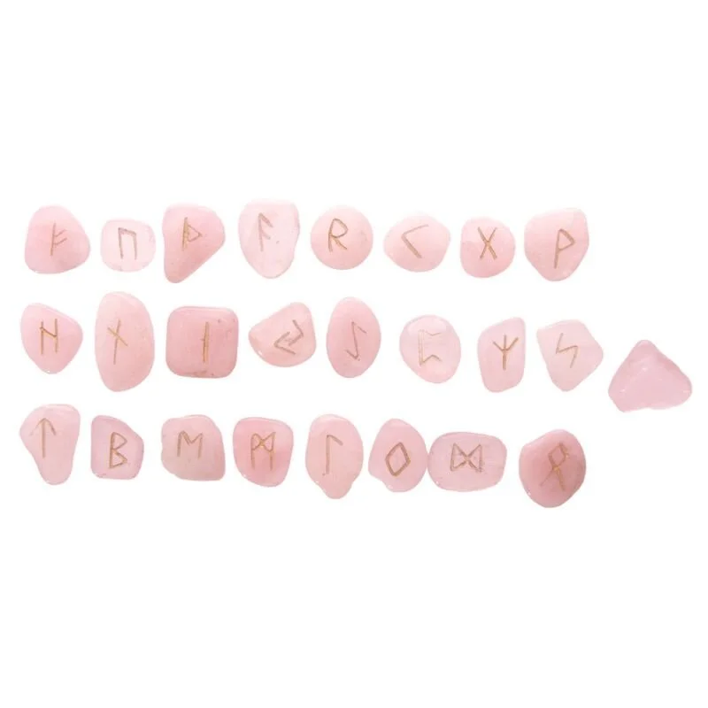 Set de 25 Pierre runique Quartz rose