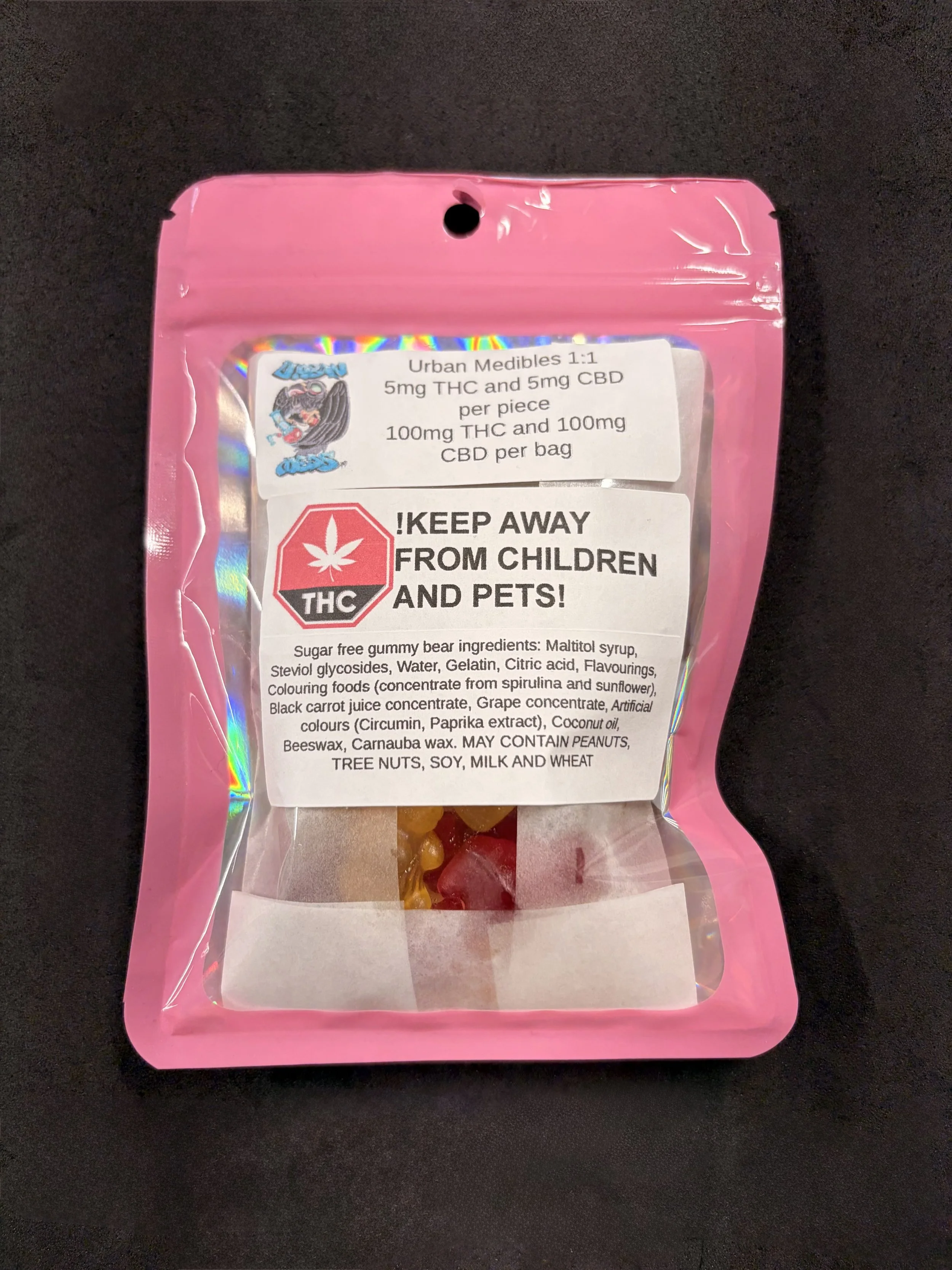 1:1 100mg THC and 100 mg CBD gummy pack
