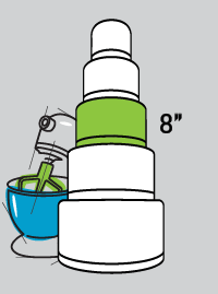Diagram showing 8 inch cake tier