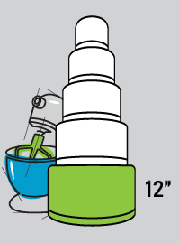 Diagram showing a 12 inch cake tier