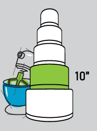 Diagram showing 10 inch cake tier