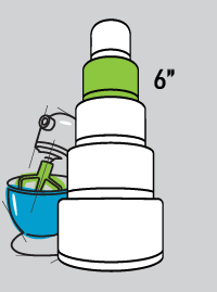 Diagram showing 6 inch cake tier