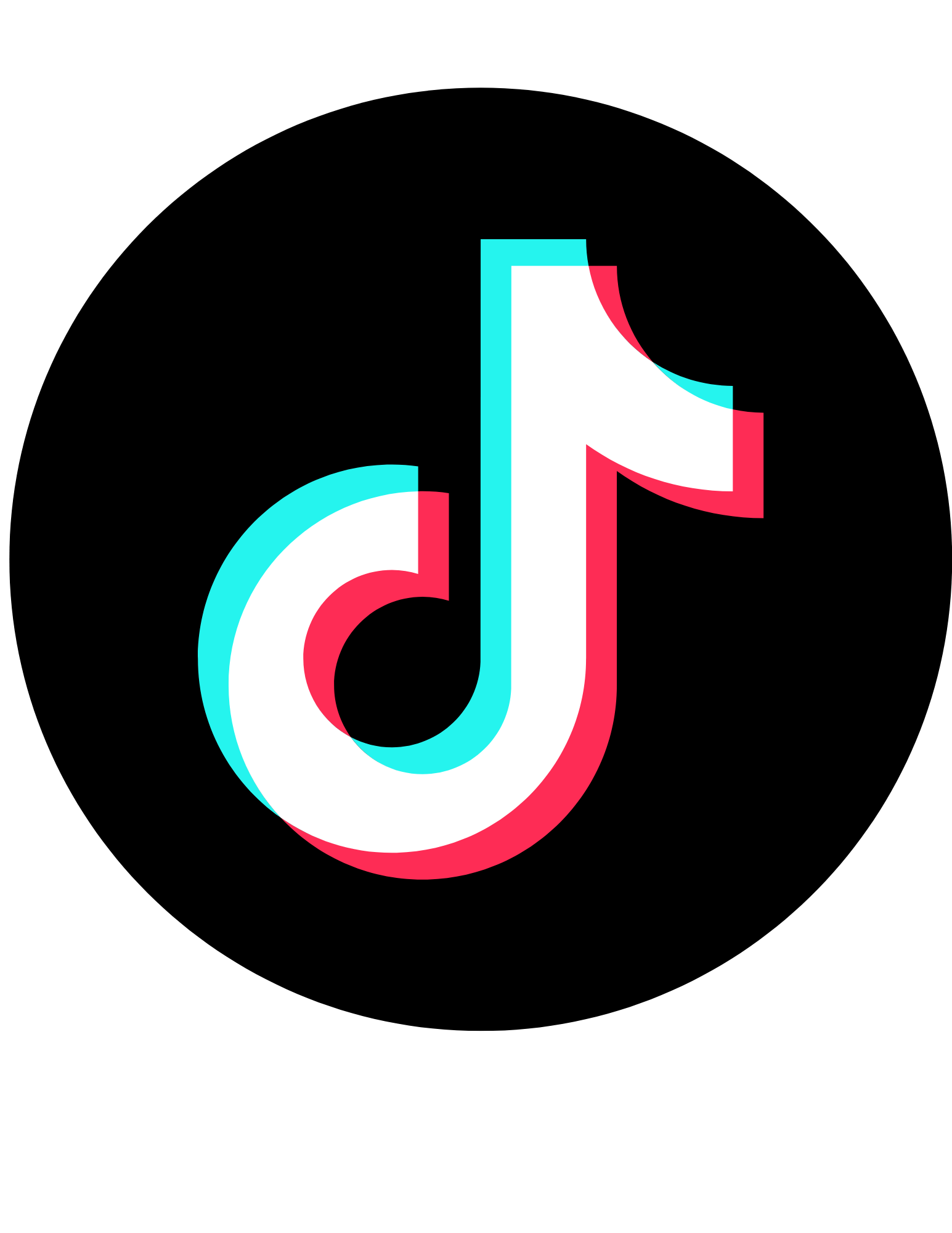 TikTok logo with a black background.