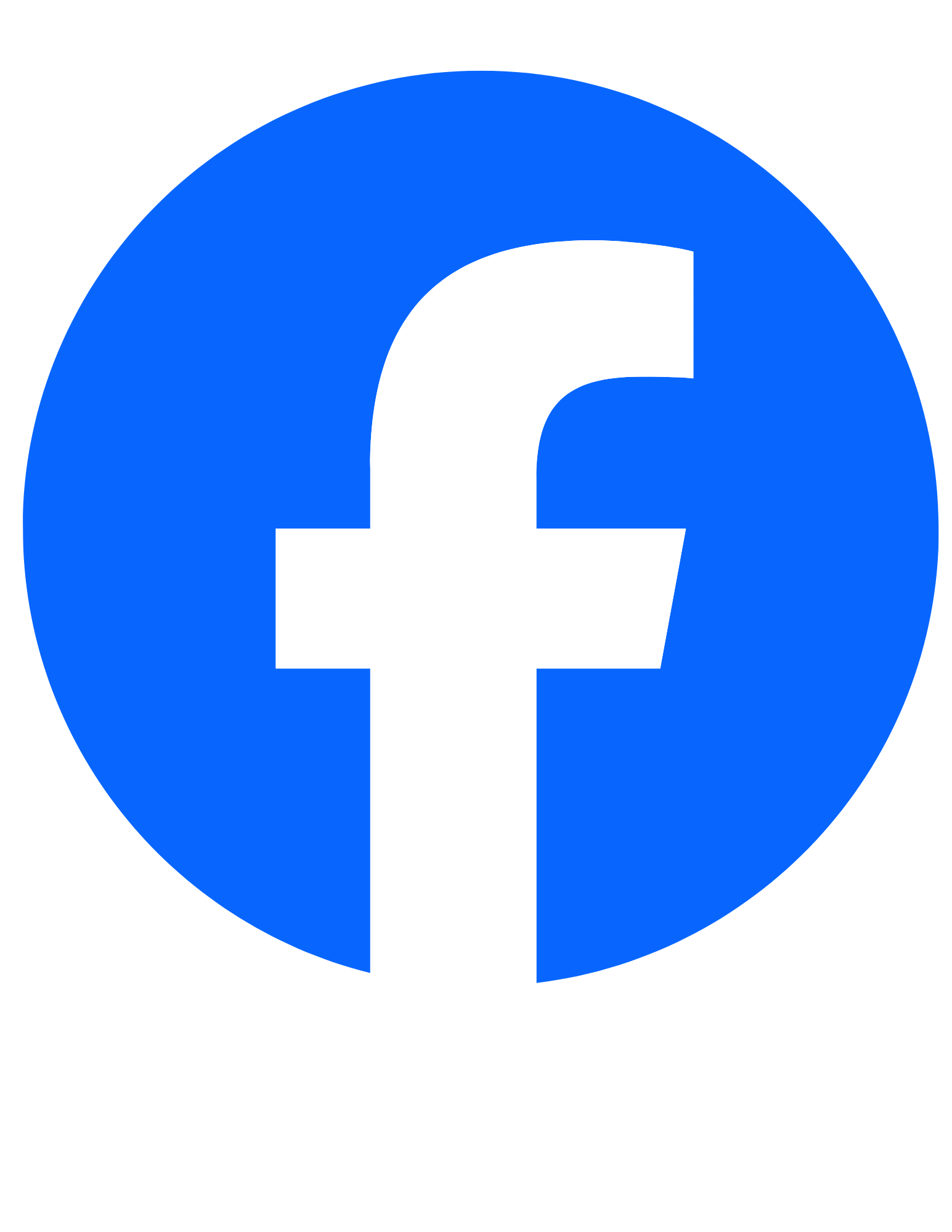 Facebook logo with a blue circle and a white lowercase 'f' in the center.