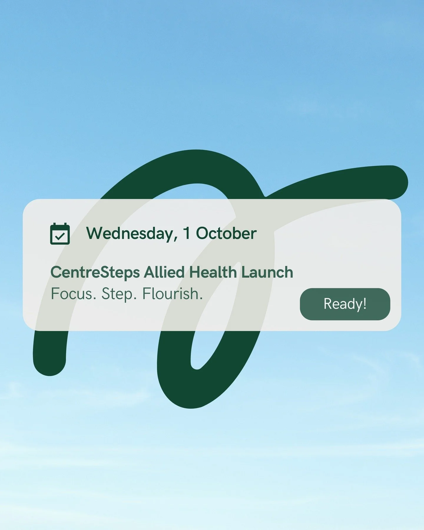 We have officially launched!

Today marks the beginning of CentreSteps Allied Health.

A place to Focus. Step. Flourish.