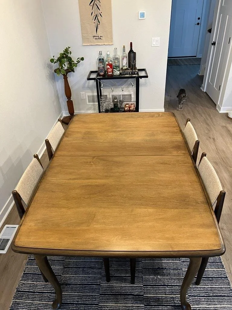 So, even though I have 2 pieces I'm working on for customers, my daughter &amp; son-in-law built a house and my daughter buys a table she needs done "yesterday"! 🤪 Another Salisbury_restorations job complete! This time my happy customer is