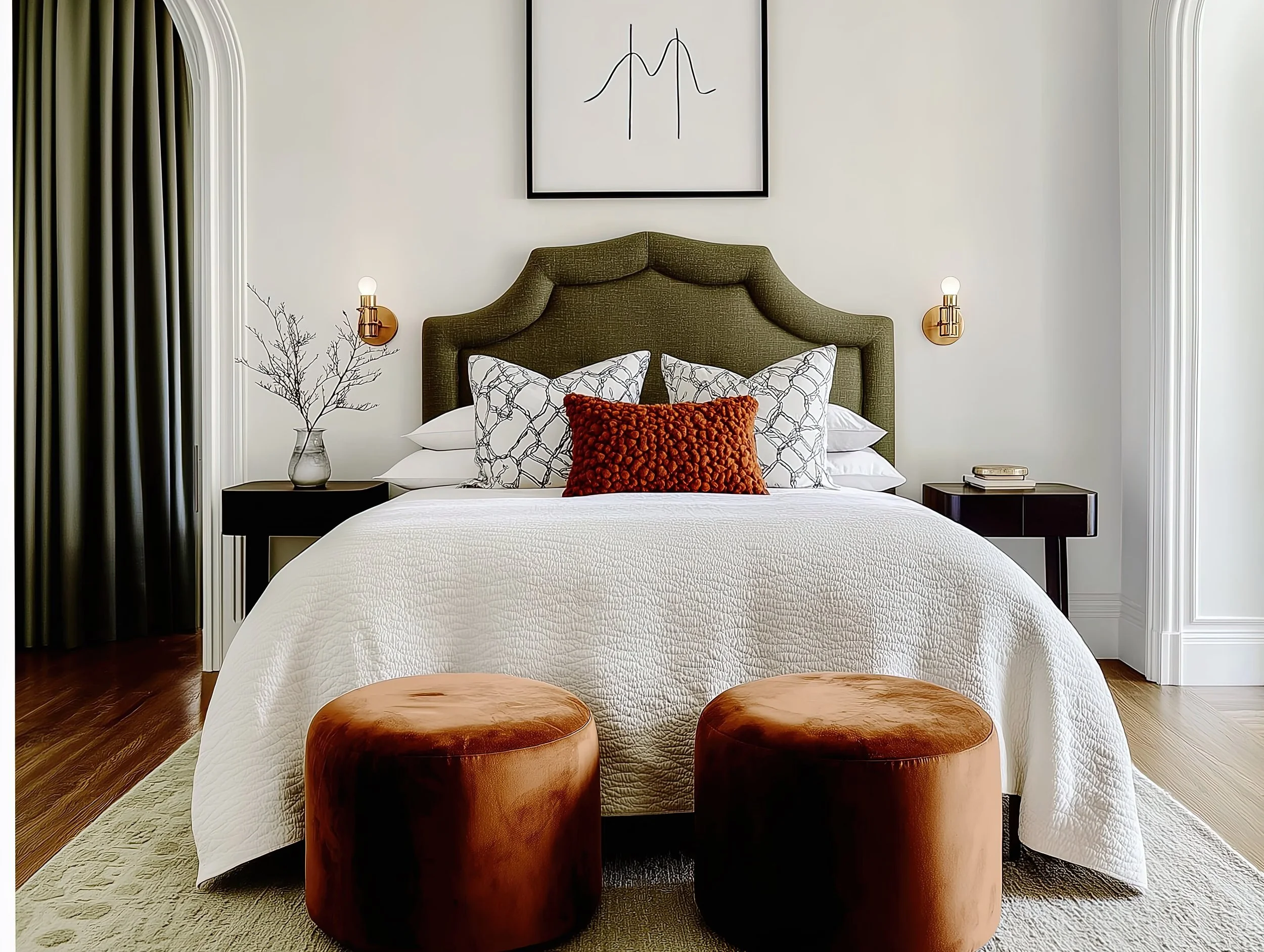 olive and sienna bedroom