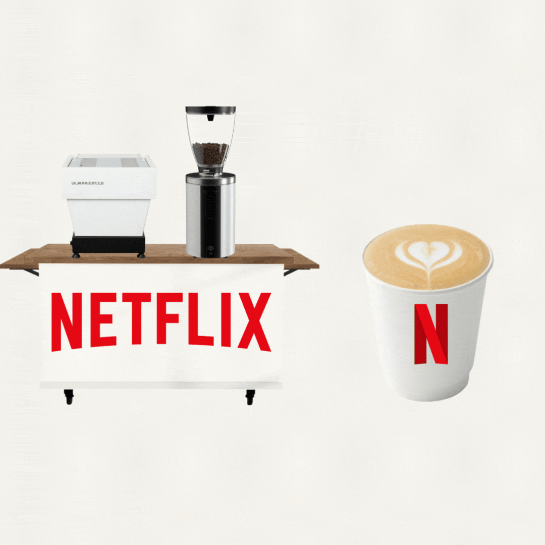 Custom Branded Coffee Cart & Mobile Espresso Bar Lattes Cappuccinos Los Angeles Coffee Catering for Brand Activation events in California Mobile Event Baristas