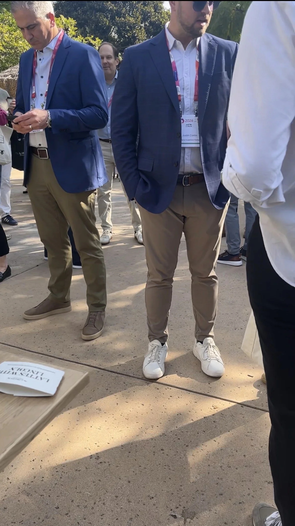 Guests ordering drinks from a mobile espresso bar during a corporate event