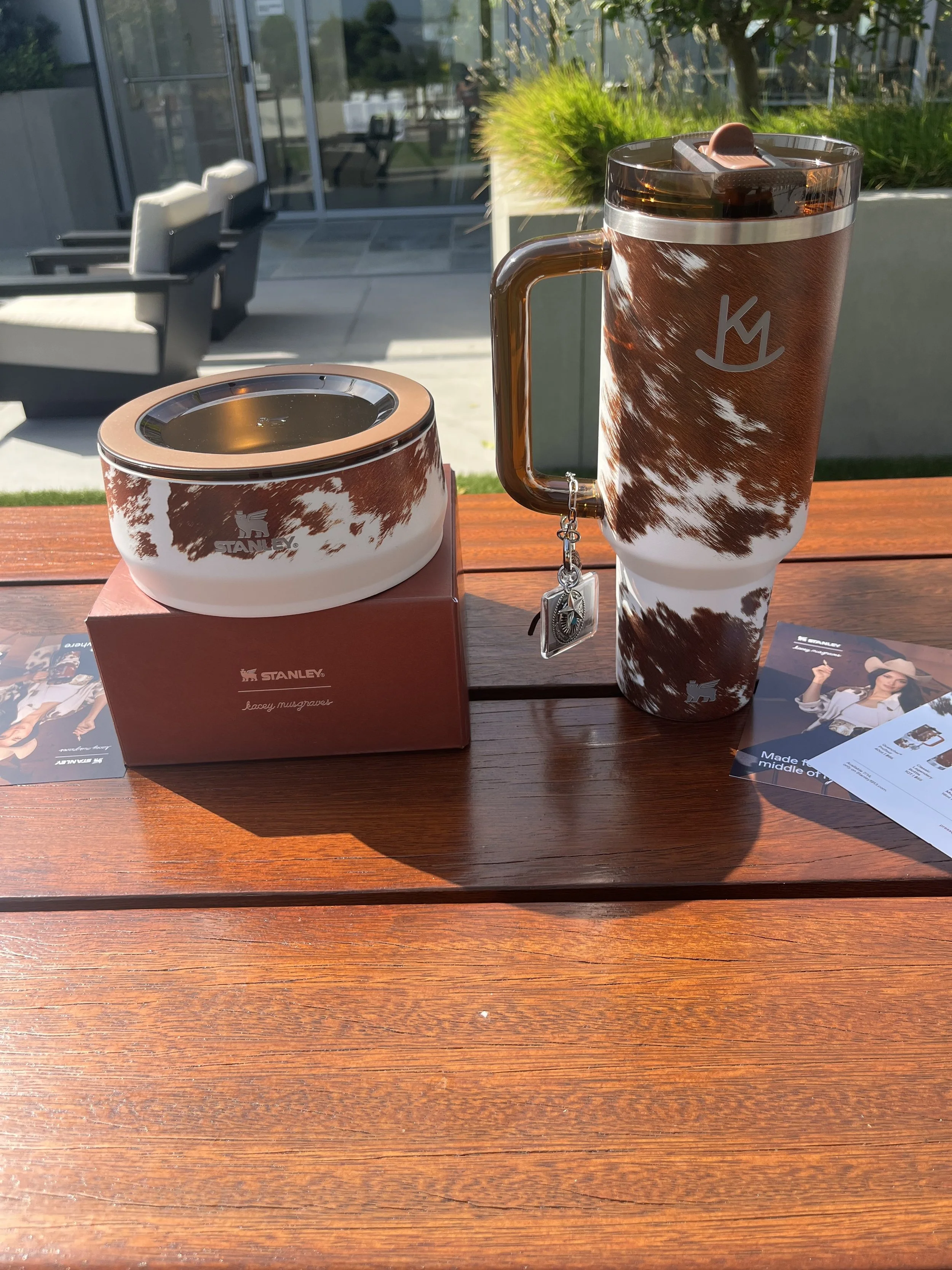 Stanley 1913 x Kacey Musgraves limited edition cowhide collection at PMC launch event served by Pulo Coffee in Los Angeles
