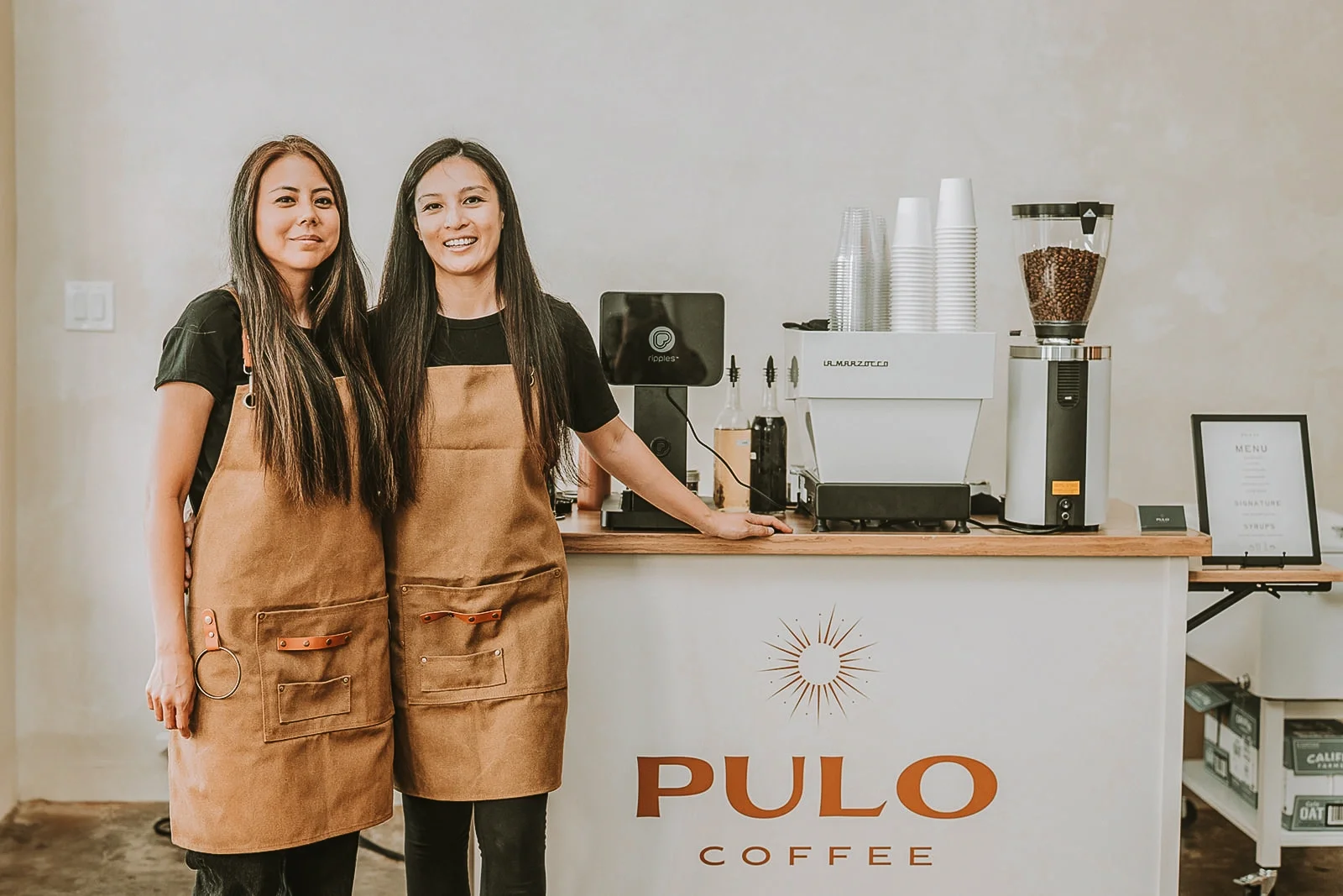 Custom Branded Coffee Cart & Mobile Espresso Bar Lattes Cappuccinos Los Angeles Coffee Catering for events in California Mobile Event Baristas