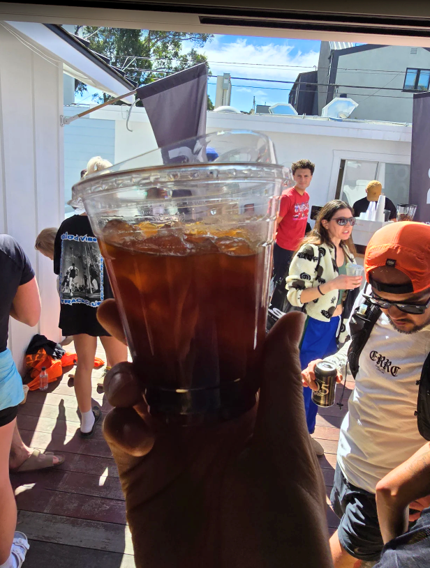 Handcrafted Americano from mobile espresso bar used for premium coffee catering events in Los Angeles