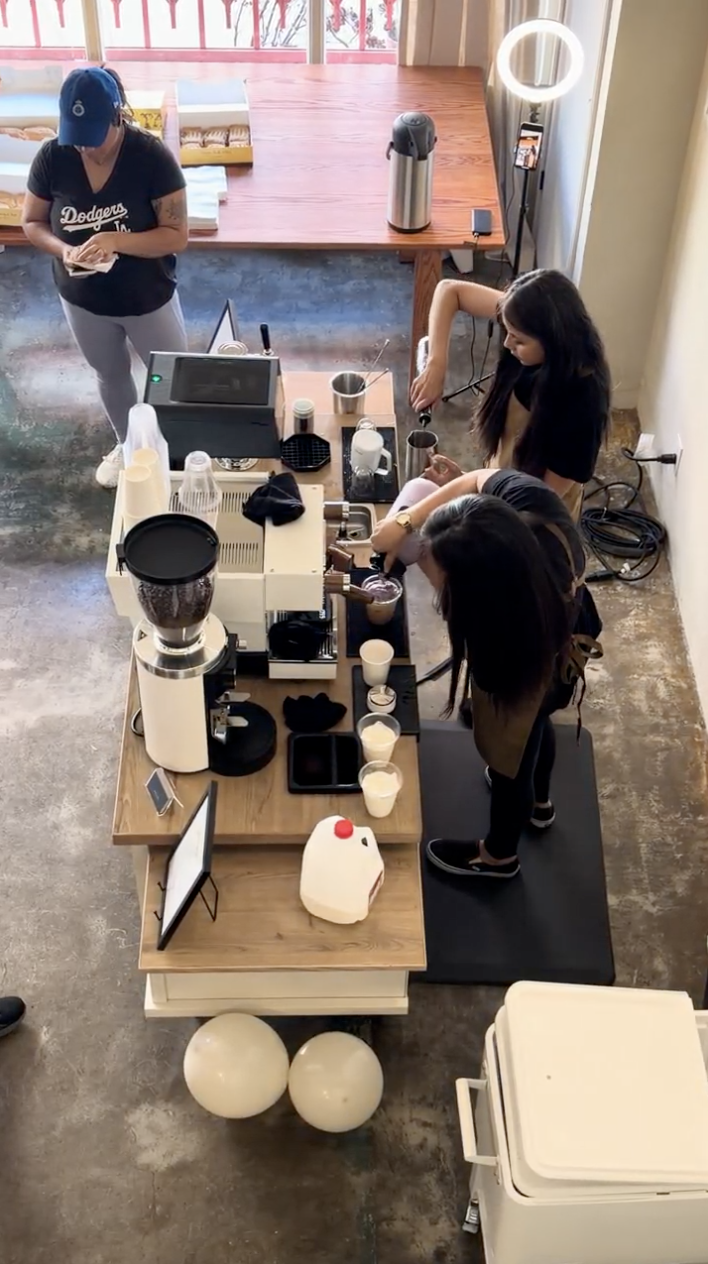 Custom Branded Coffee Cart & Mobile Espresso Bar Lattes Cappuccinos Los Angeles Coffee Catering for Corporate events in California Mobile Event Baristas