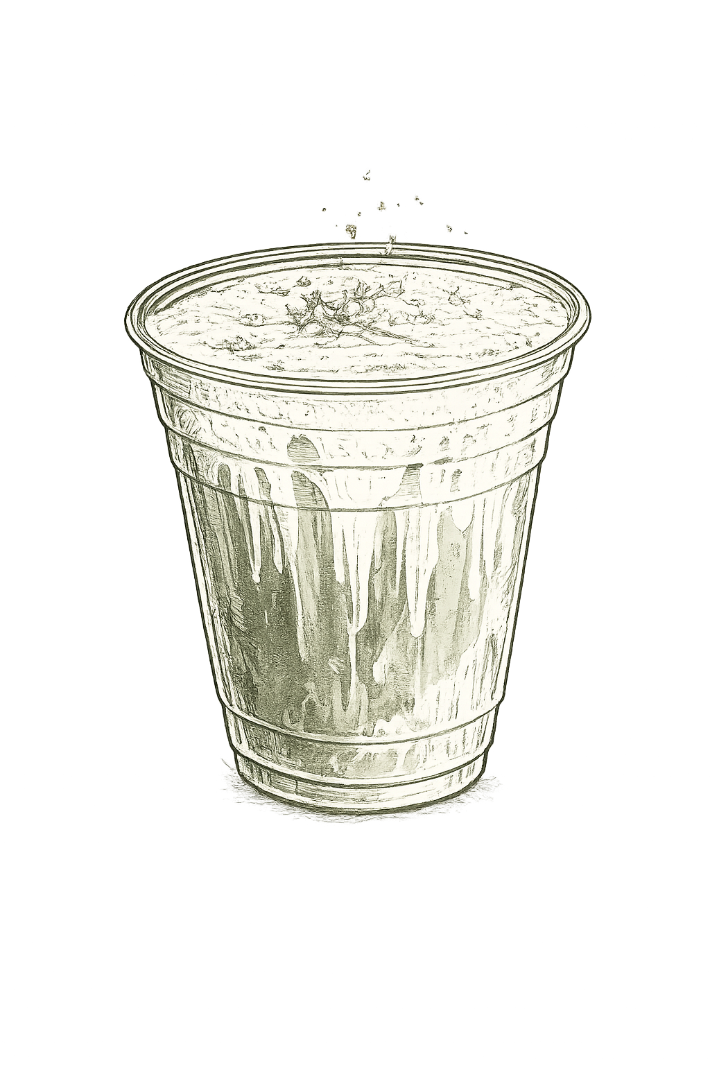 Illustrated matcha drink cup for Pulo Coffee matcha cart catering in Los Angeles