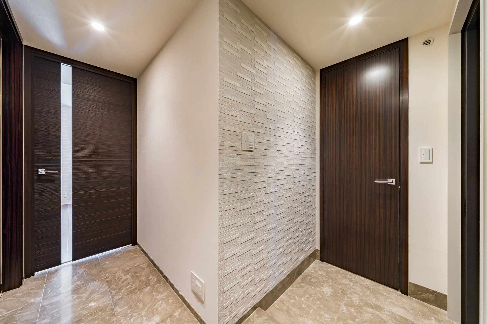 玄関ホールの壁とドア。