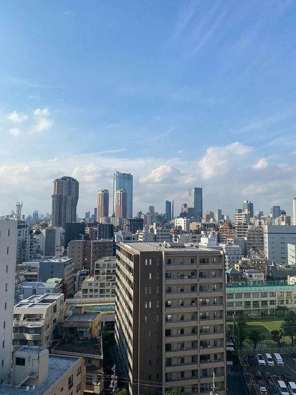 東京の高層ビル群が見える都市景観の画像です。