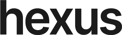 Logotipo de la marca Hexus en color negro sobre fondo blanco.