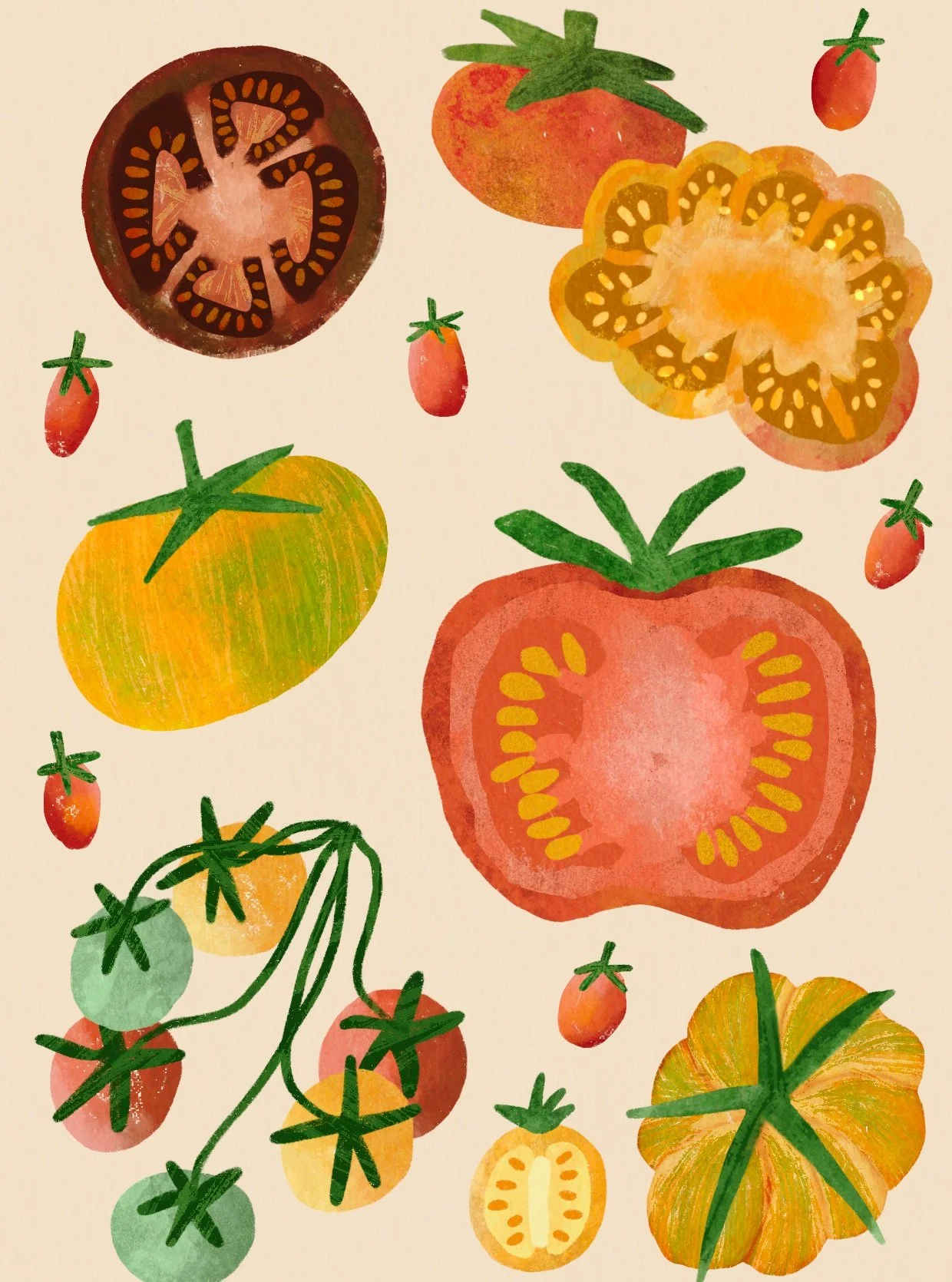 Tomato girl summer, incoming 🍅

#childrensillustration #childrensbookillustration #kidlitart #illustrator #foodillustration #botanicalillustration #illustratedfood