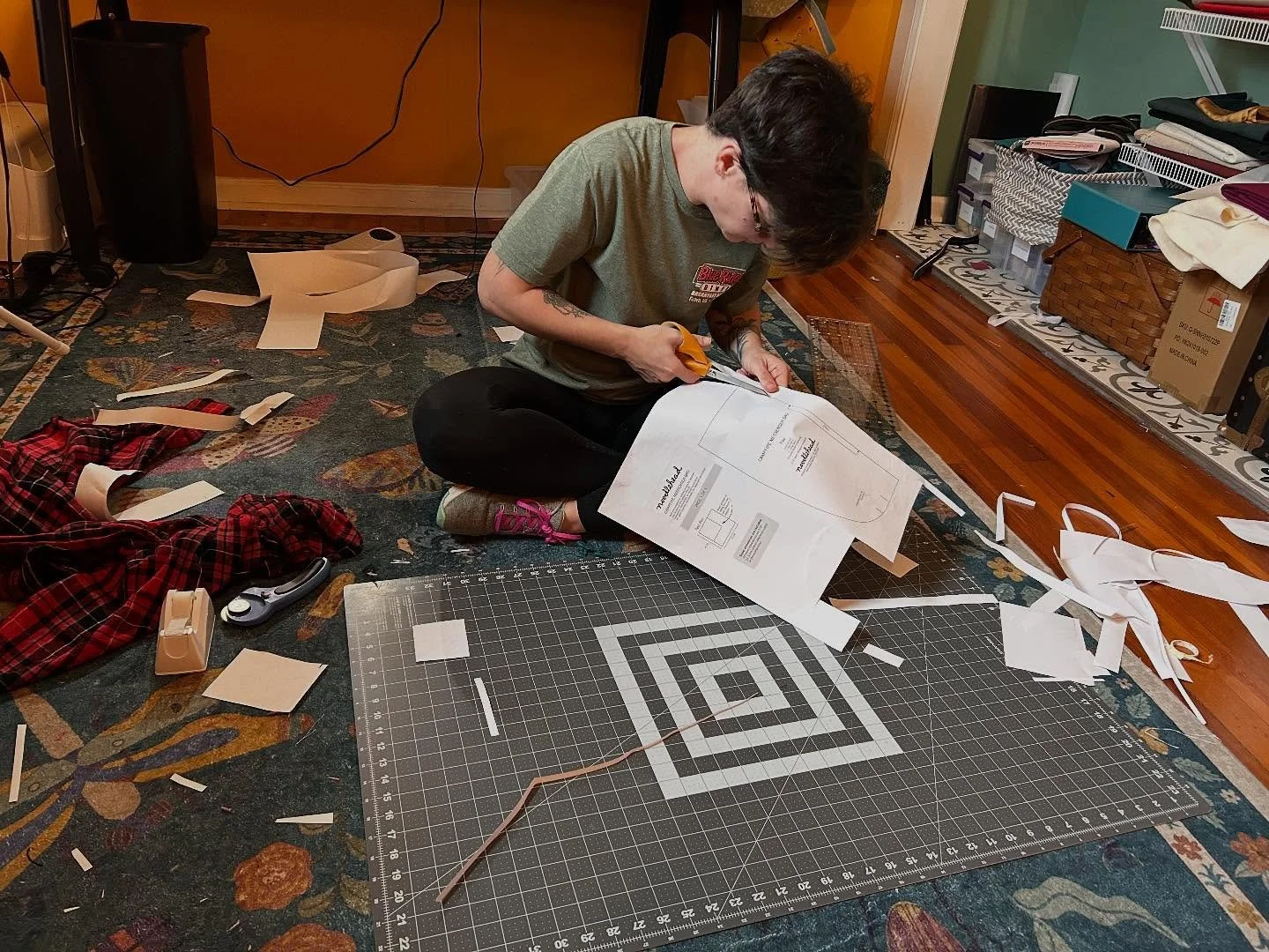 Baby&rsquo;s first messenger bag! #bag #bagmaking #bagpattern #sew #sewistsofinstagram #wip