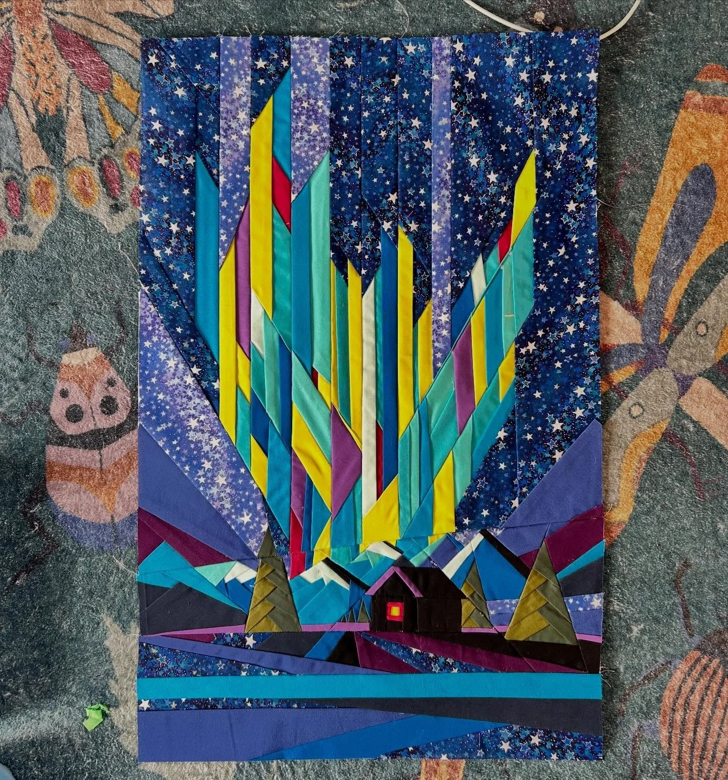 @quiltbynight thank you for making such a wonderful pattern. I tried so hard to get left tree centered. I made a choice 😂 #quilt #fpp #fyp #sew #howtoquilt