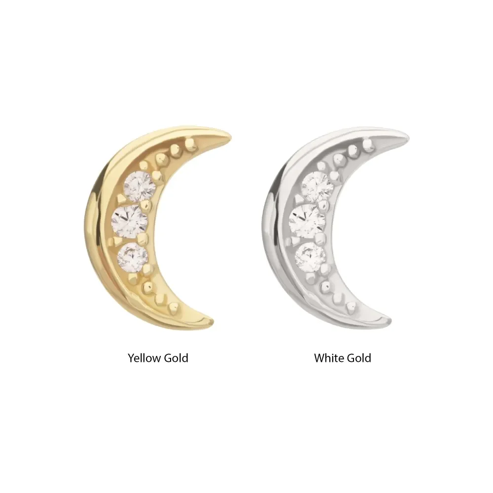 White Gold Crescent Moon