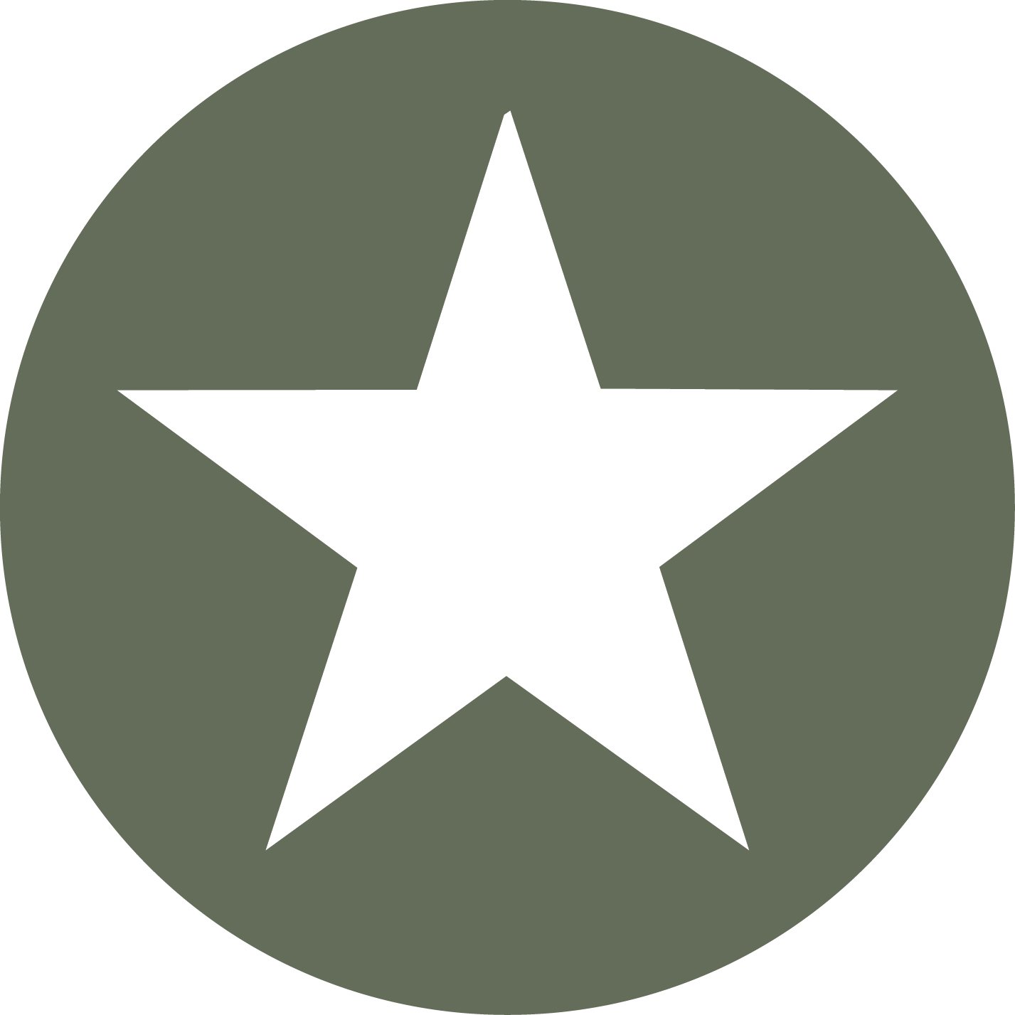 A white star inside a green circle.