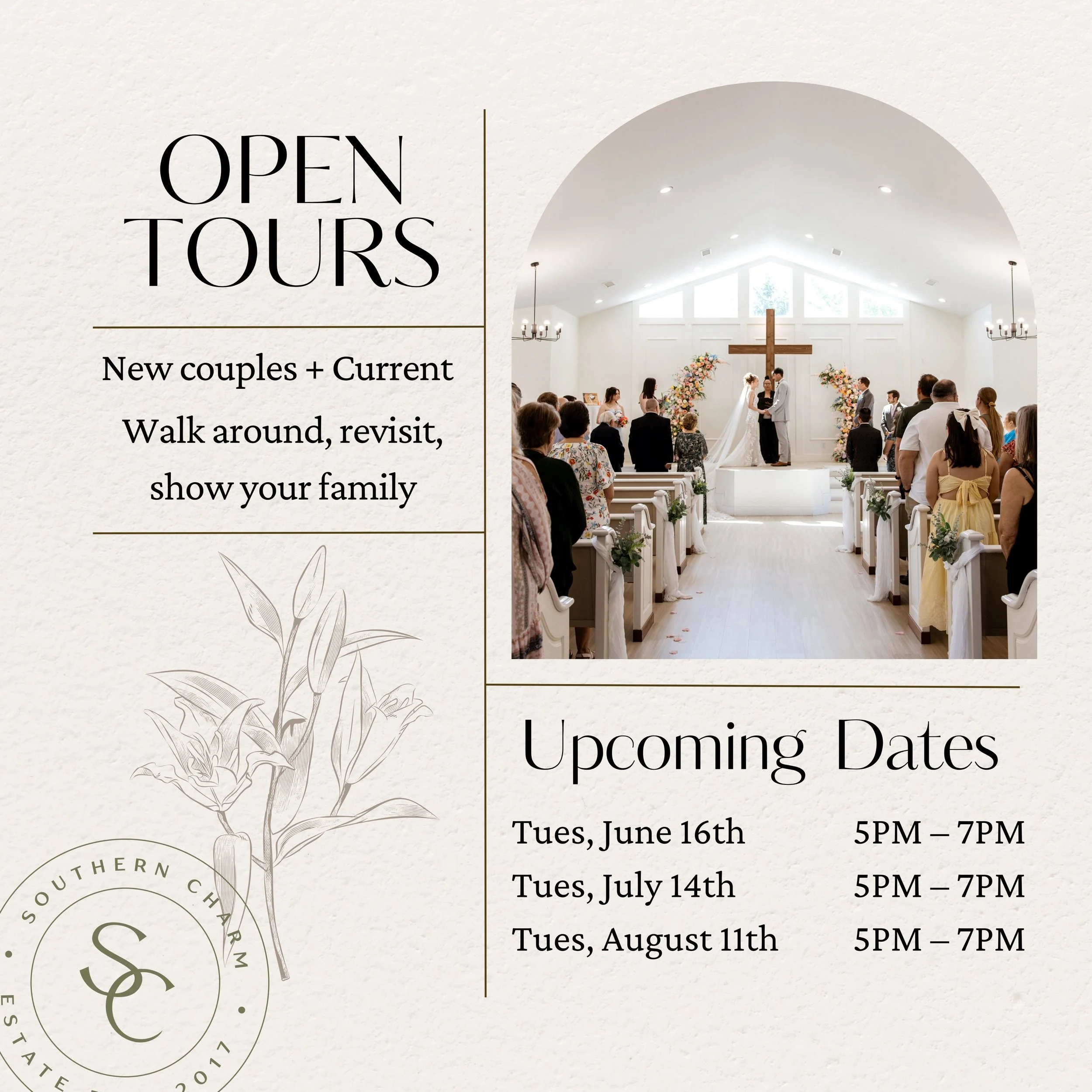 Whether you&rsquo;re newly engaged and looking for the right venue to host your wedding or you&rsquo;ve already chosen us and would like to take another look and show your family. This is the perfect time to stroll the estate! No vendors, just a wide