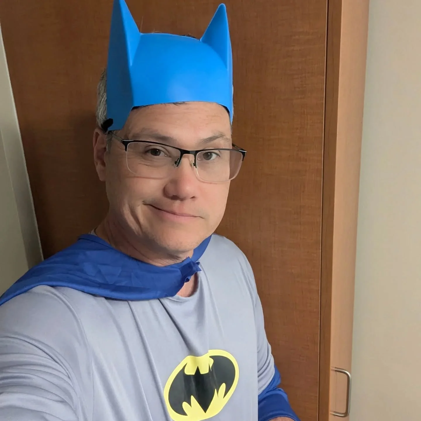 Even Batman has to do hospital rounds