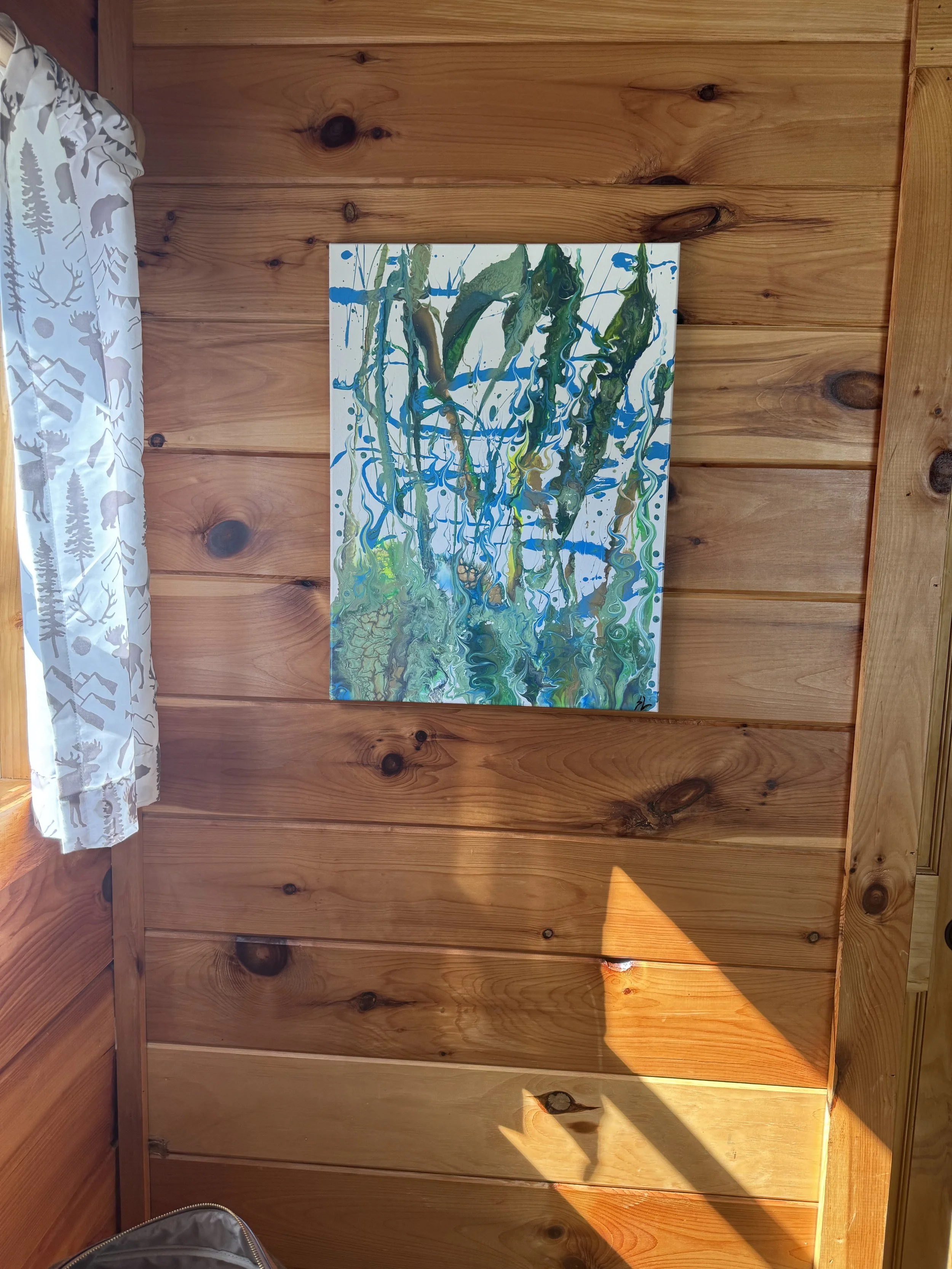 Wall art, Cattails and Waves