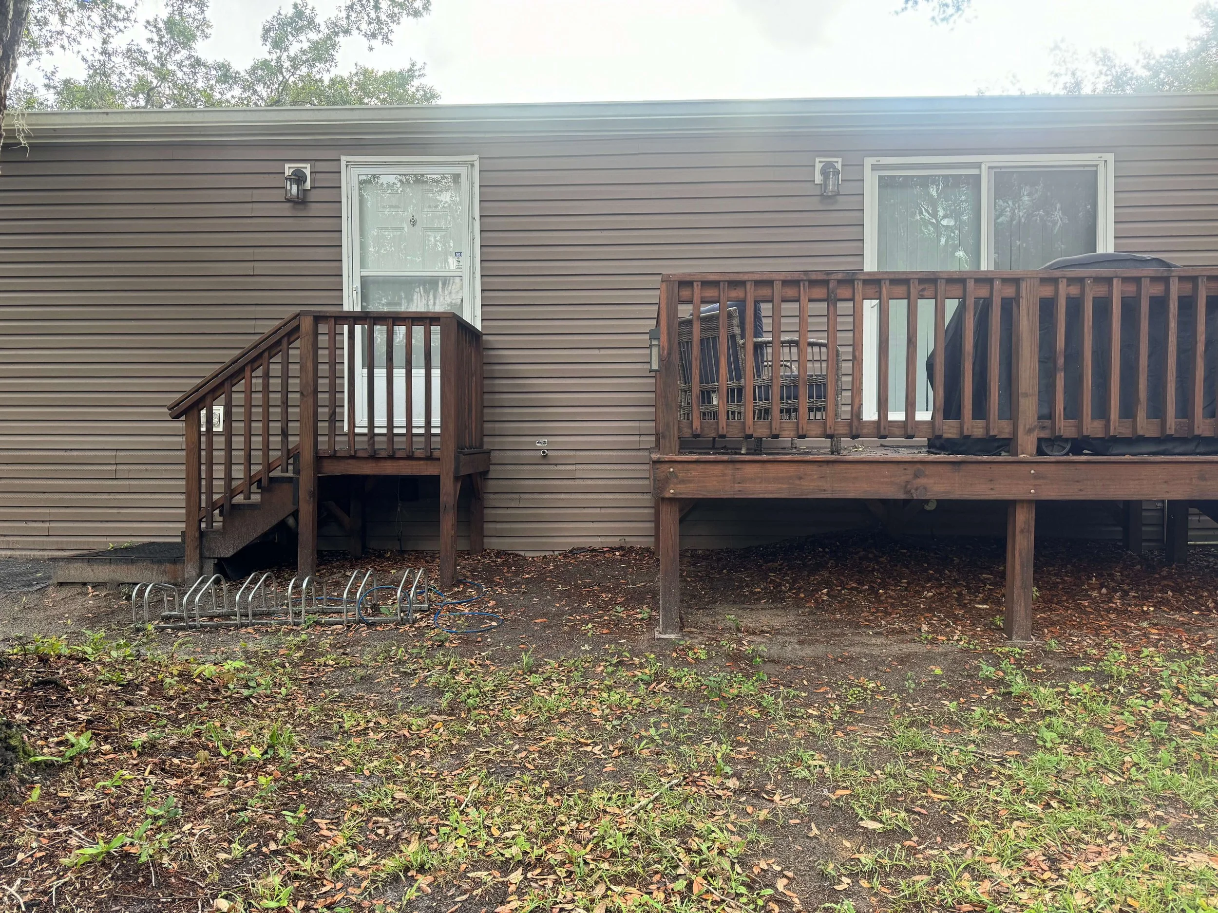 Front door and deck entrance from the living room