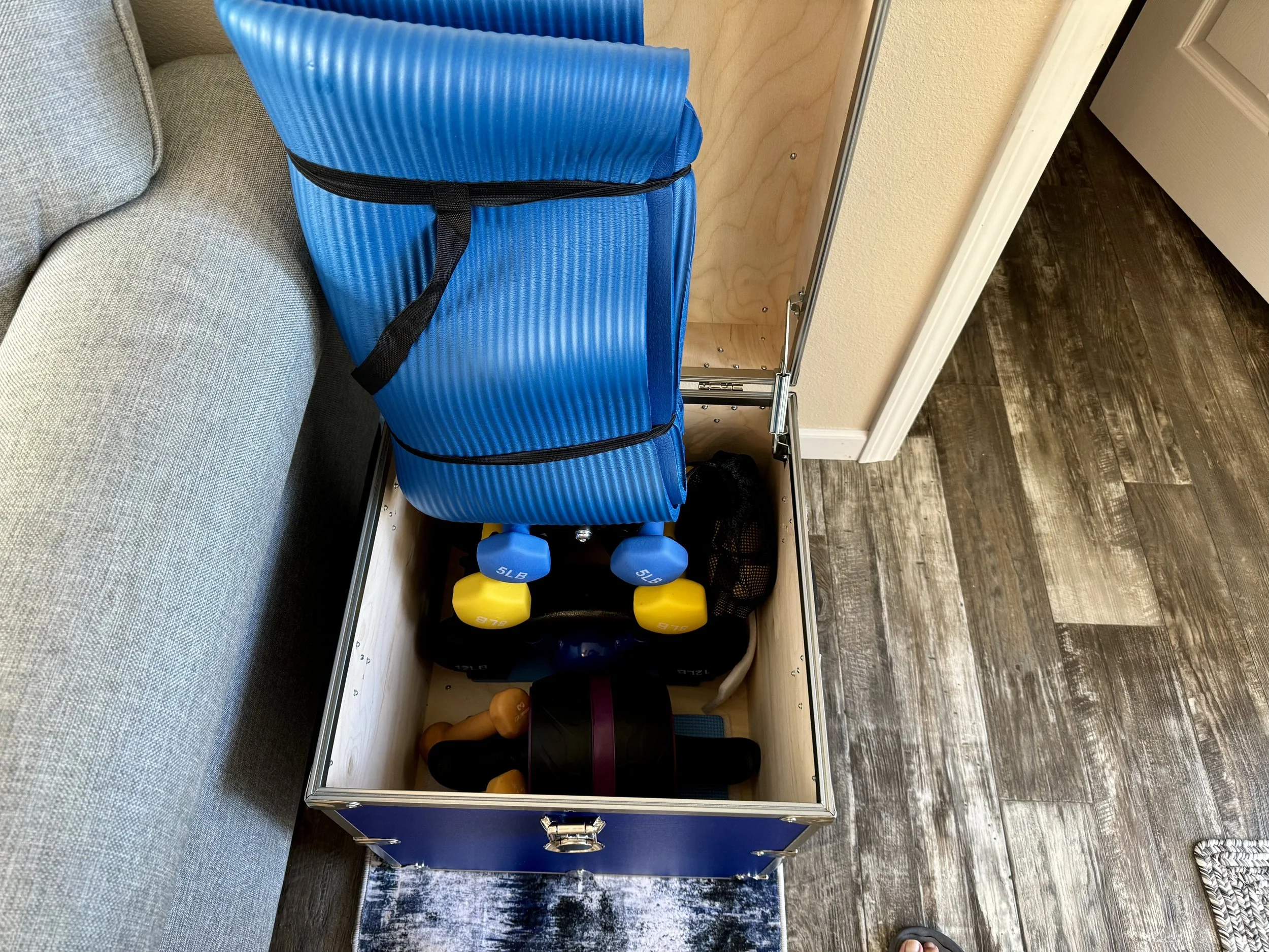 Add-on Gym Box, Suspension Straps, Weight Set, Ab Roller, 12 lb Kettlebell and Yoga Mat 