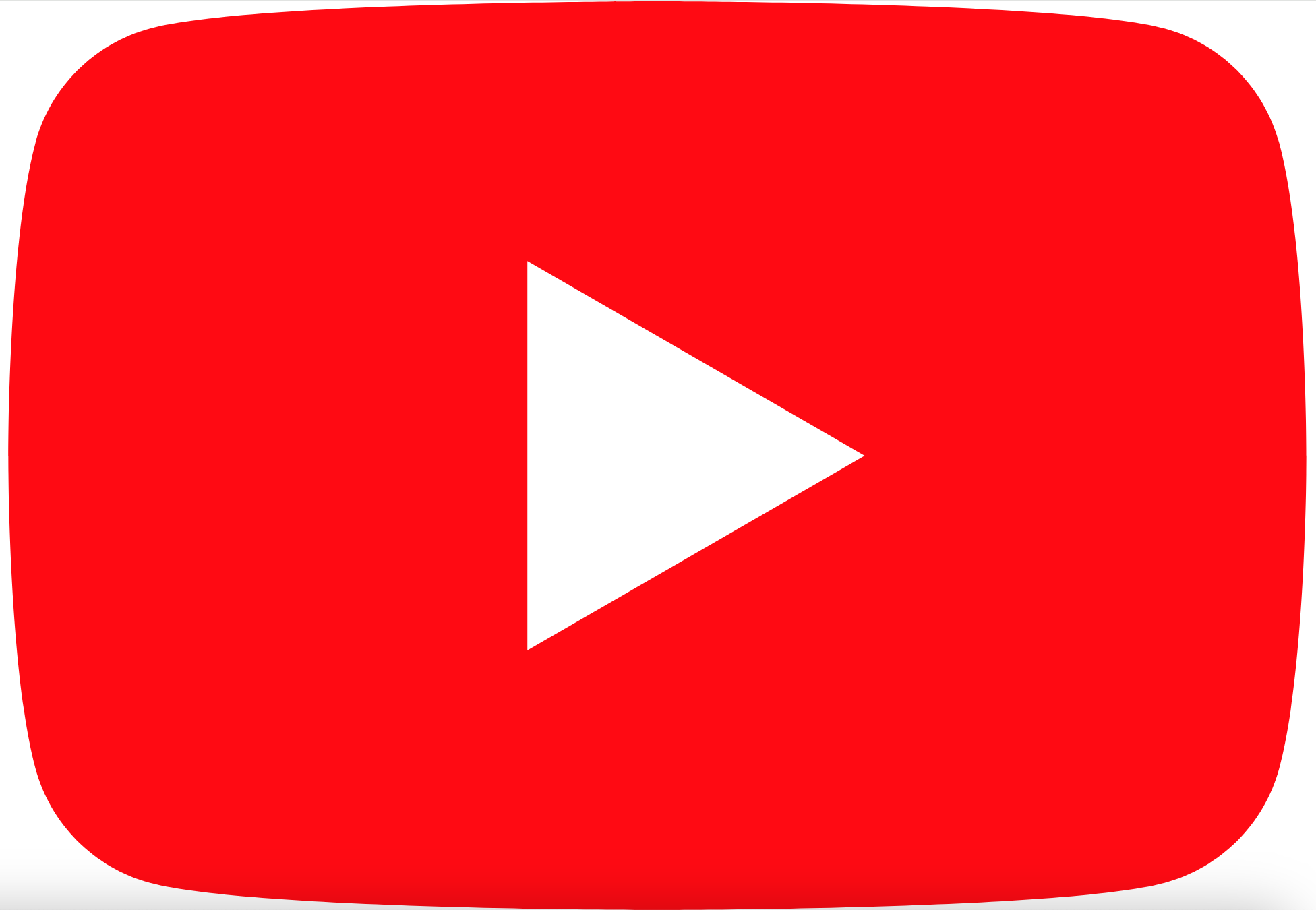 YouTube play button logo with a red rounded rectangle background and a white right-pointing triangle in the center.
