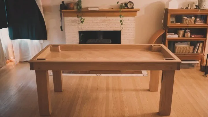 Puzzle top white oak gaming table 🧩🎲
.
.
.
.
#wood #woodworker #woodworkersofinstagram #smallbusiness #furniture #furnituremaker #diningtable #blackwalnut #walnuttable worktable #rusticfarmhouse #rusticdecor #interiordesign #craftsman #officefurnit