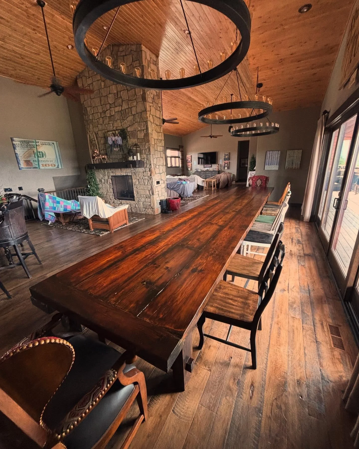 Revisiting an absolute beast of a table I made 7 years ago for some repair and refinishing. This is still the largest and most challenging table I&rsquo;ve ever built. 26ft x 4ft! 

We had to forklift it through the second story window and assemble o